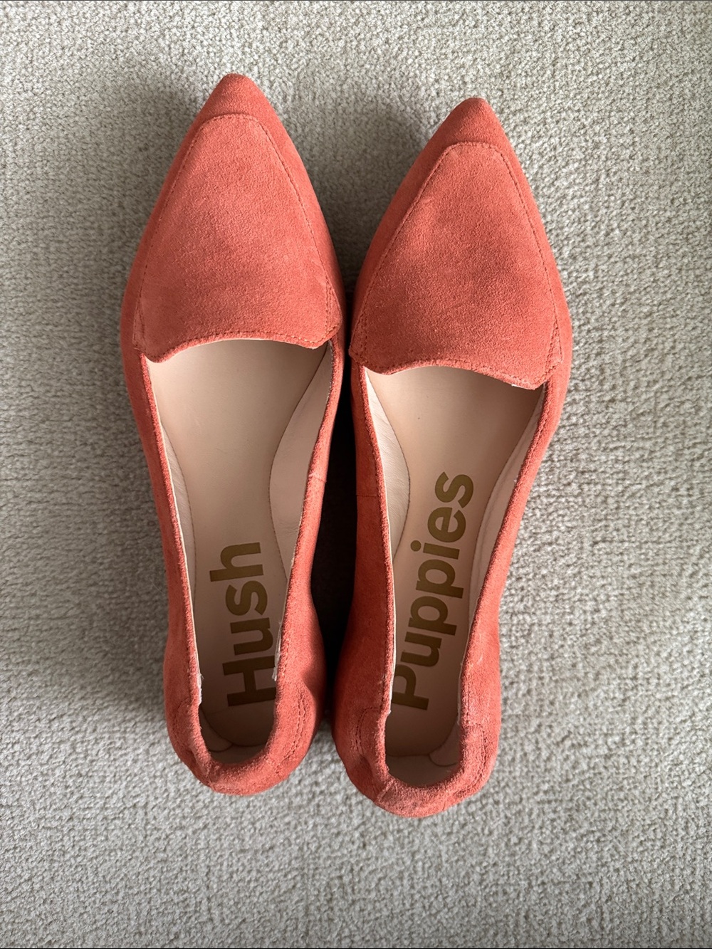 Hush Puppies Coral Suede Pointed Flats